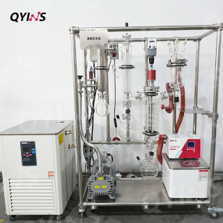 實驗室小試設(shè)備乳酸提純高真空玻璃不銹鋼混合0.06平方薄膜蒸發(fā)器