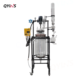 特氟龍噴涂框架防爆玻璃反應釜50L、80L、100L