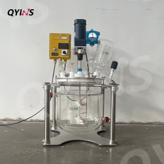 桌面型四氟釜蓋雙層玻璃反應(yīng)釜10L、20L、30L