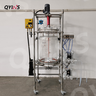 半自動進(jìn)出料玻璃固相合成釜100L 實驗室反應(yīng)釜